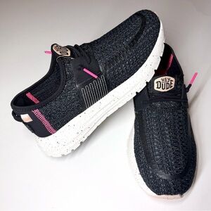 HEY DUDE WOMEN'S SIROCCO SPORT STRIPE BLACK SHOES Size- 6